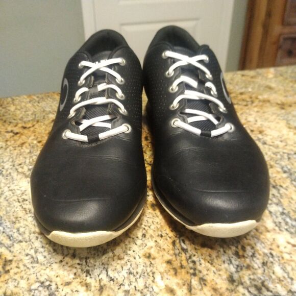Oakley Men's Ripcord Golf Shoes Ortholite Soft Spike Black/White Leather Sz 11.5 - Picture 5 of 12